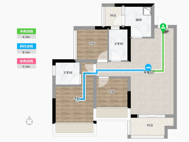 广西壮族自治区-桂林市-桂林融创九棠府-64.12-户型库-动静线