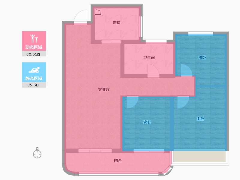 山东省-青岛市-海信花街小镇-85.21-户型库-动静分区