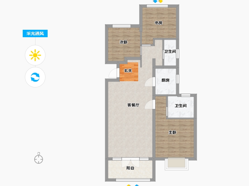 河北省-石家庄市-力高・悦麓兰庭-77.05-户型库-采光通风