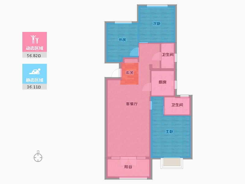 河北省-石家庄市-力高・悦麓兰庭-83.13-户型库-动静分区