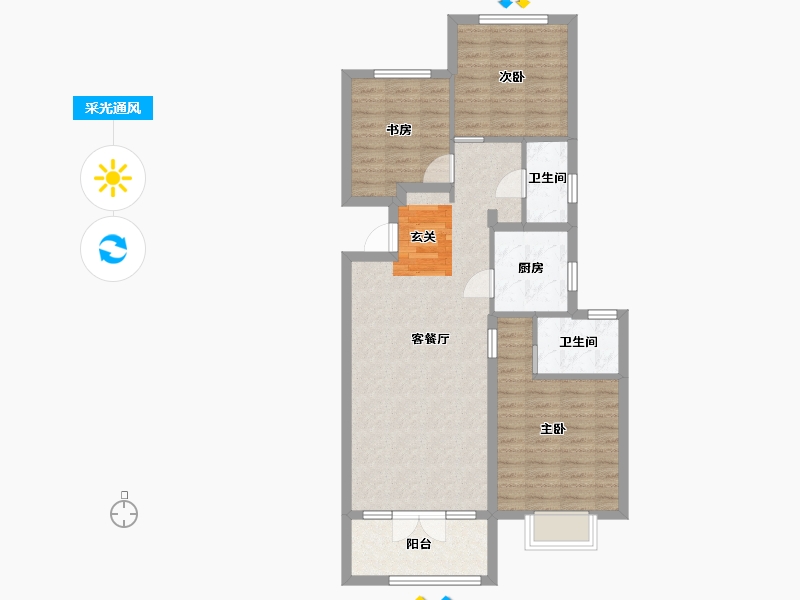 河北省-石家庄市-力高・悦麓兰庭-83.13-户型库-采光通风