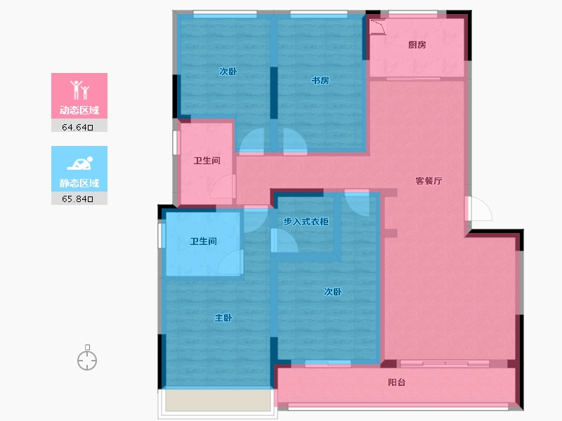 浙江省-杭州市-融创金成臻蓝府-114.97-户型库-动静分区