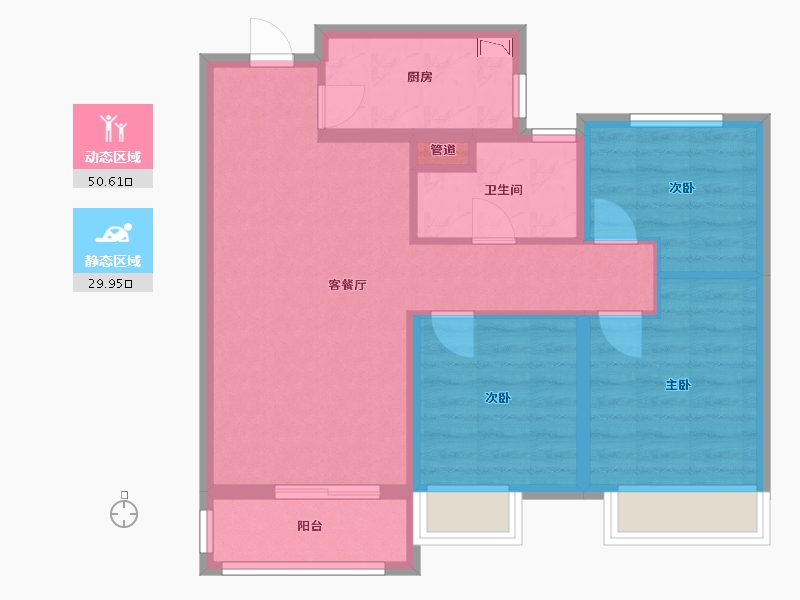 河南省-郑州市-龙湖・景粼玖序-71.21-户型库-动静分区