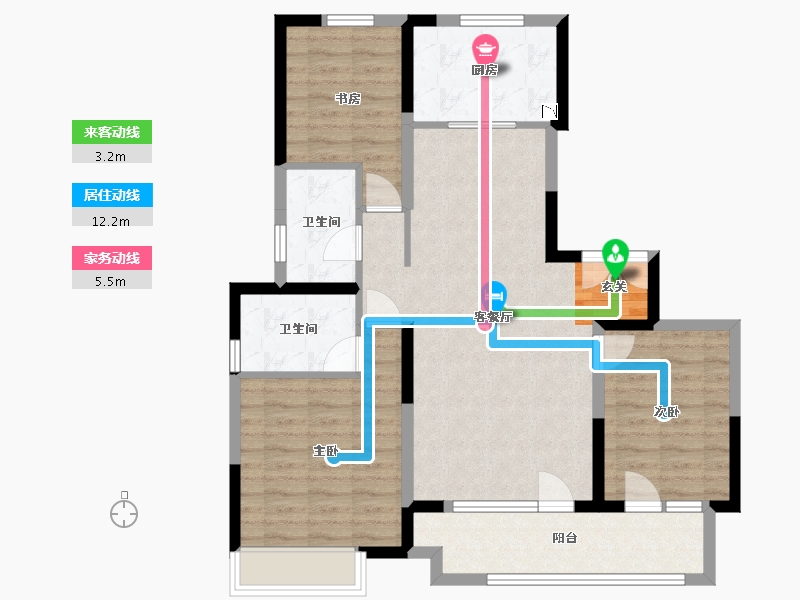 河北省-石家庄市-金科・集美郡-91.43-户型库-动静线