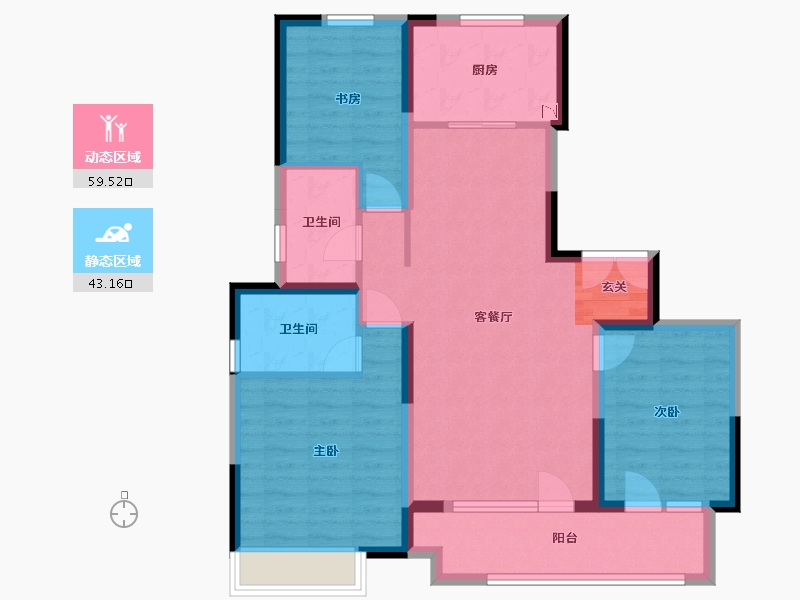 河北省-石家庄市-金科・集美郡-91.43-户型库-动静分区