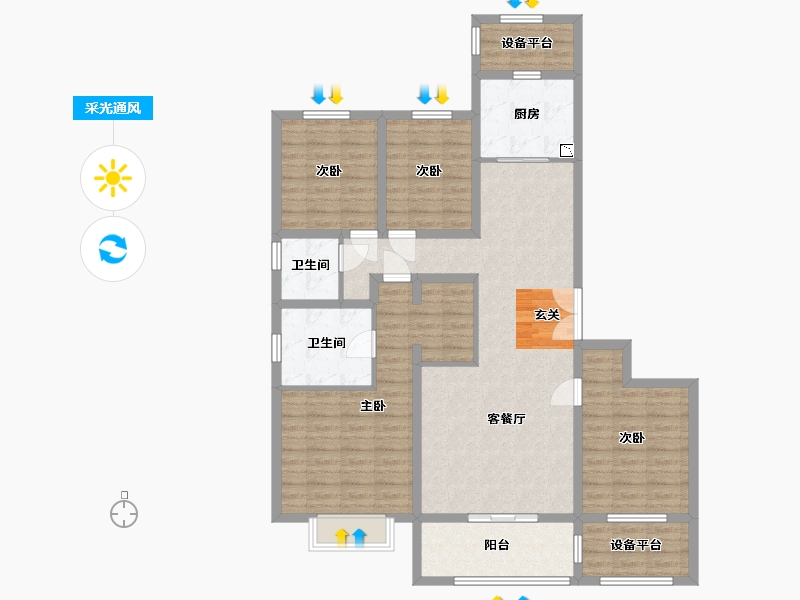 河北省-石家庄市-中冶德贤华府-119.16-户型库-采光通风