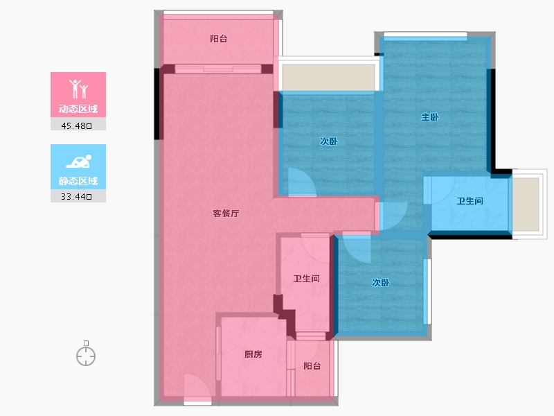 广东省-广州市-龙光天璞-69.38-户型库-动静分区