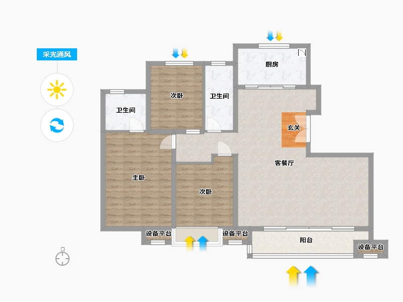 河北省-石家庄市-万科正定文化村-117.27-户型库-采光通风