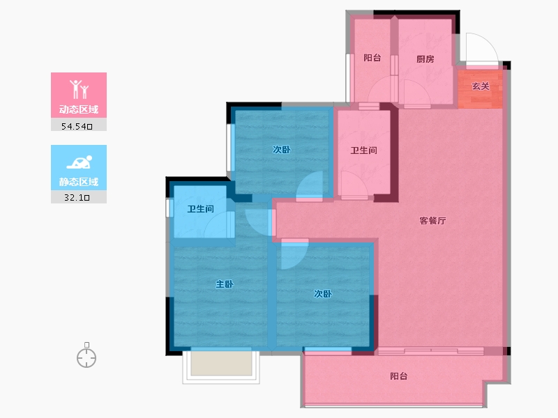 四川省-广安市-和喜・公园学府-76.11-户型库-动静分区