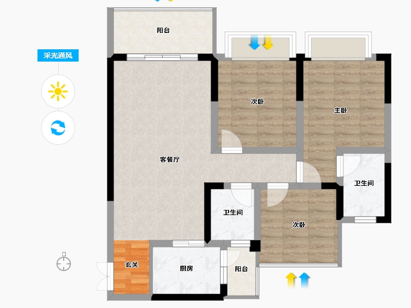 四川省-广安市-东樾府・上誉-81.28-户型库-采光通风