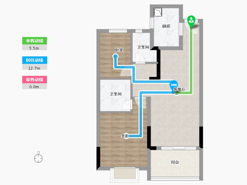 广西壮族自治区-北海市-雅居乐金海湾-65.65-户型库-动静线