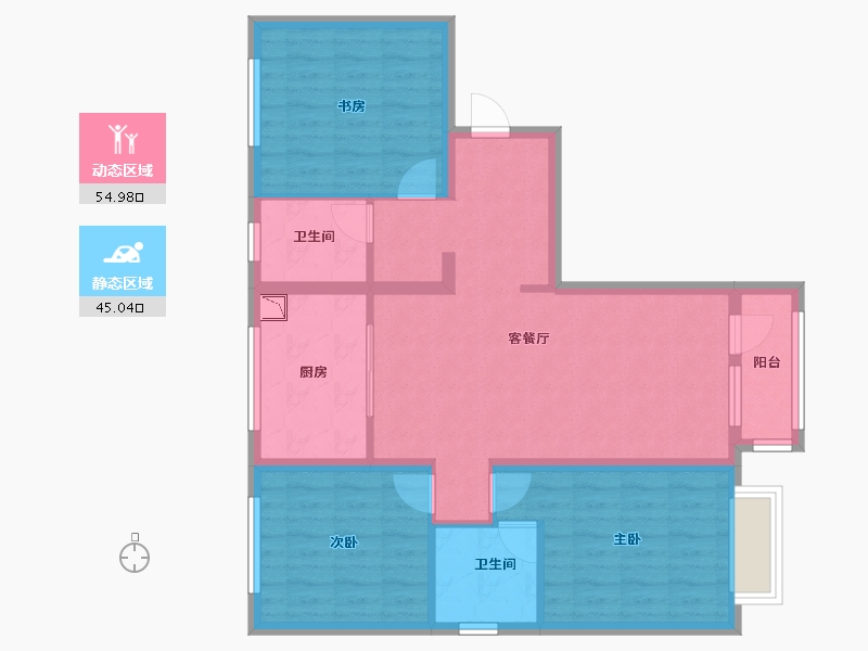 河北省-唐山市-水山樾城-89.05-户型库-动静分区