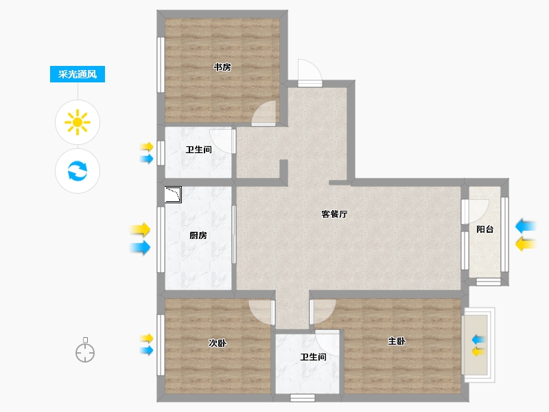 河北省-唐山市-水山樾城-89.05-户型库-采光通风