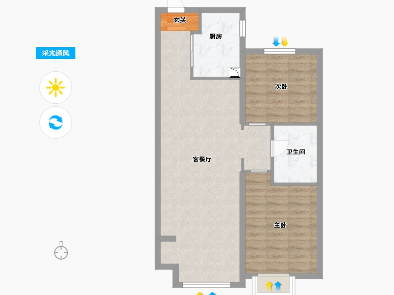 河北省-石家庄市-佳兆业・悦峰-69.60-户型库-采光通风