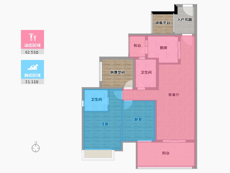 海南省-三亚市-海南富力湾-98.97-户型库-动静分区