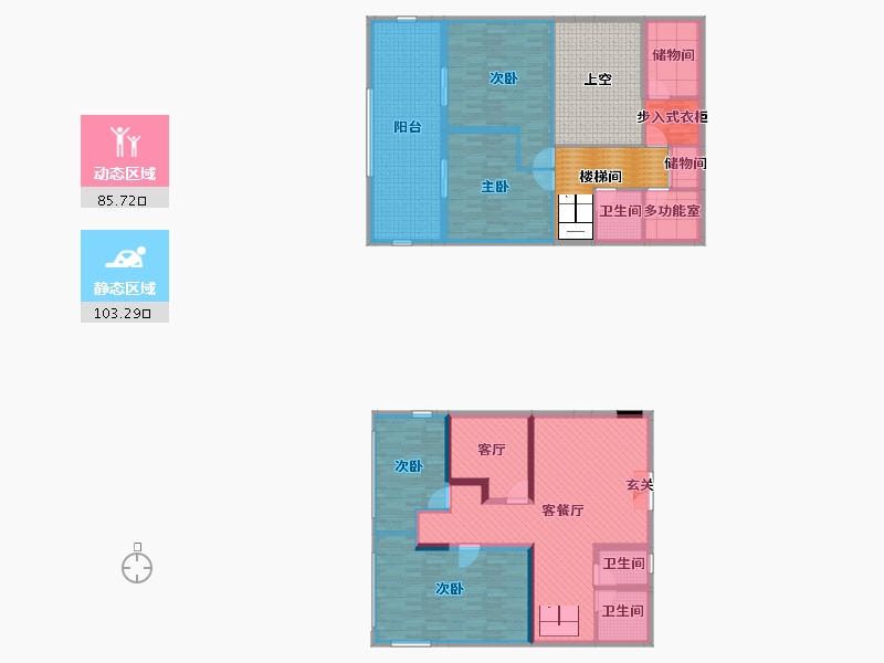 浙江省-宁波市-都市森林1号楼-195.51-户型库-动静分区