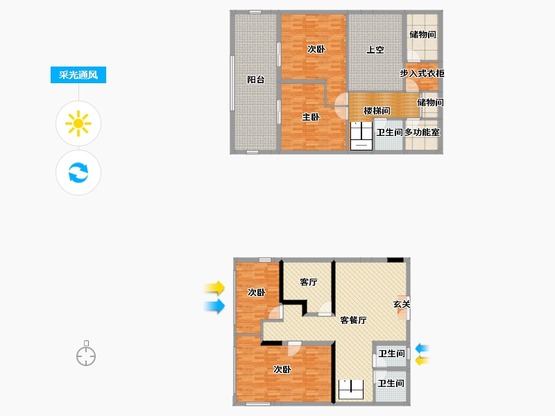 浙江省-宁波市-都市森林1号楼-195.51-户型库-采光通风