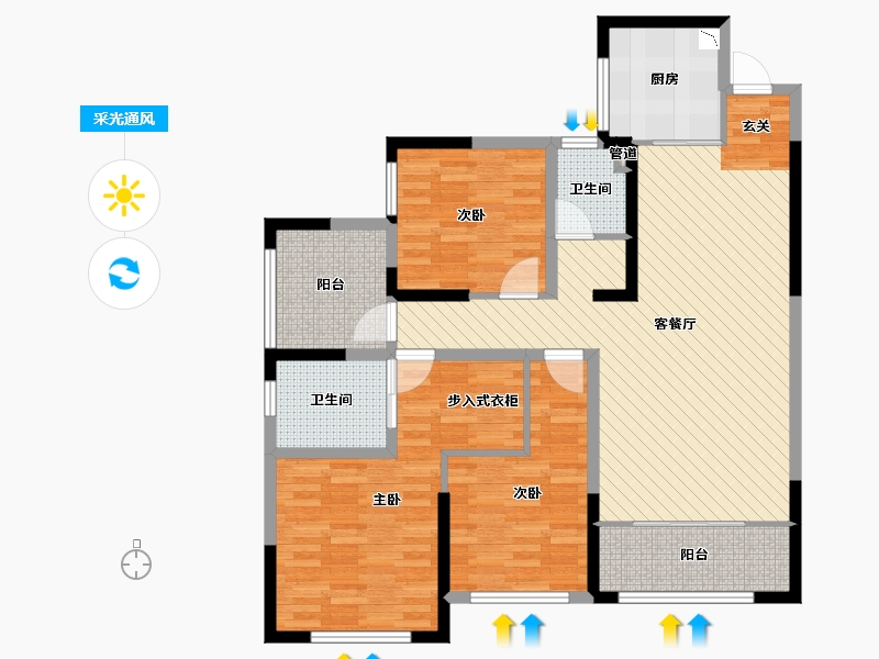 湖南省-长沙市-君悦城-109.64-户型库-采光通风