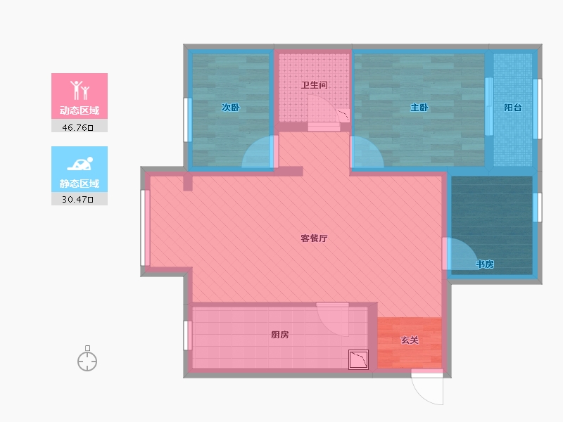 北京-北京市-丰台东大街5号院-66.87-户型库-动静分区