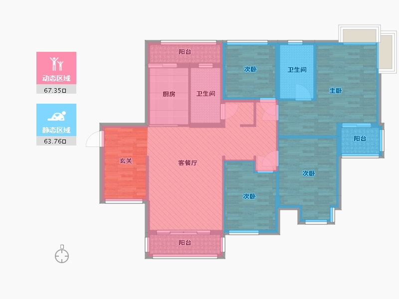 湖南省-郴州市-万花冲壹号-115.39-户型库-动静分区