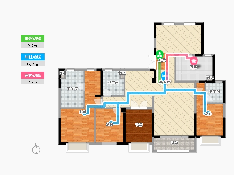 江苏省-泰州市-中南-156.80-户型库-动静线