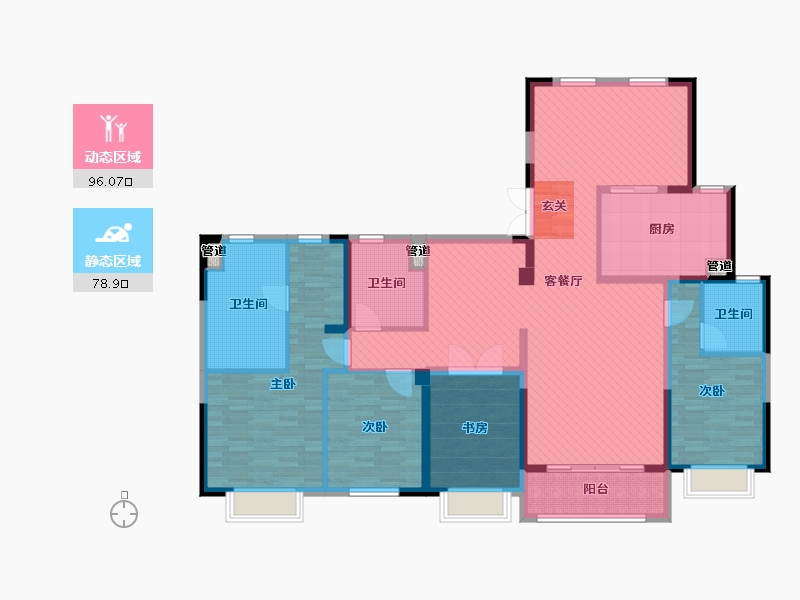 江苏省-泰州市-中南-156.80-户型库-动静分区