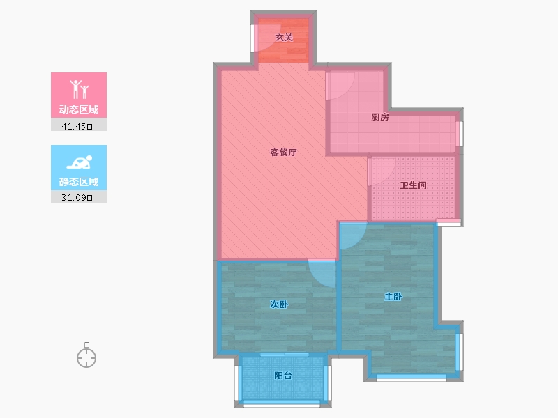 北京-北京市-百旺茉莉园-64.92-户型库-动静分区