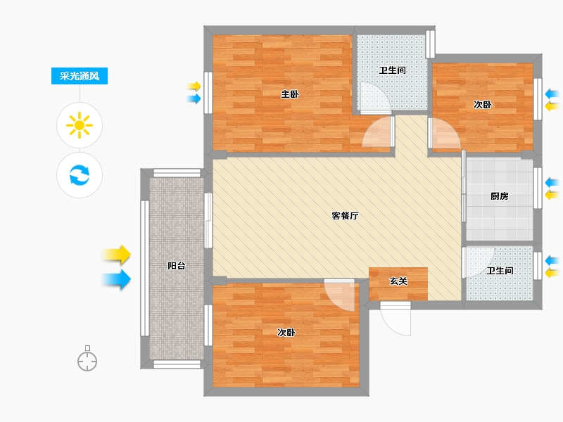 浙江省-嘉兴市-和悦家园-79.00-户型库-采光通风