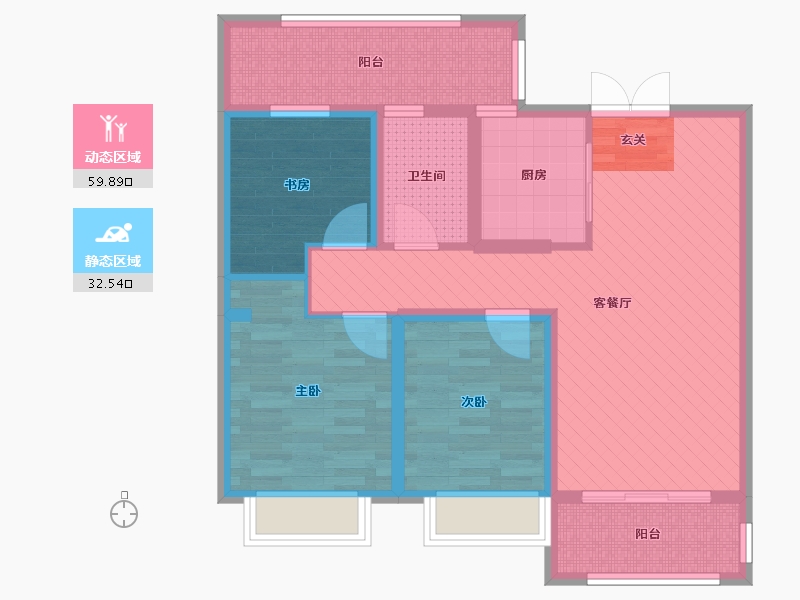 山东省-烟台市-山水名苑-80.00-户型库-动静分区