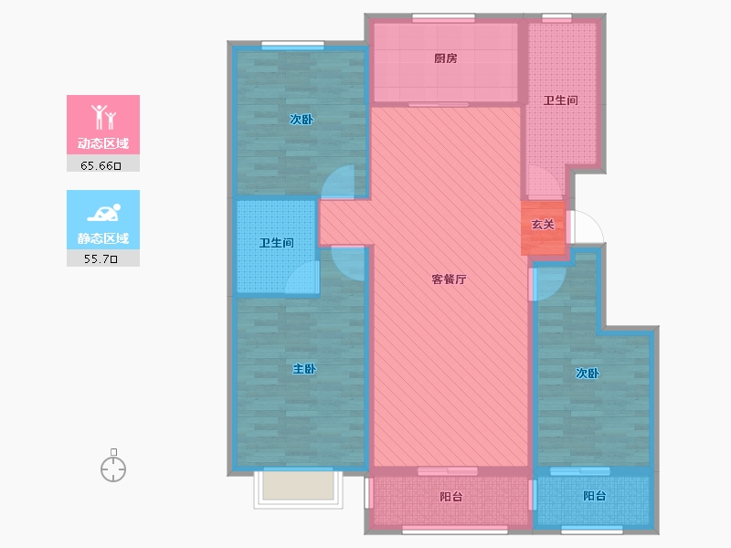 山东省-烟台市-丰金广场.丰金丽景-107.53-户型库-动静分区