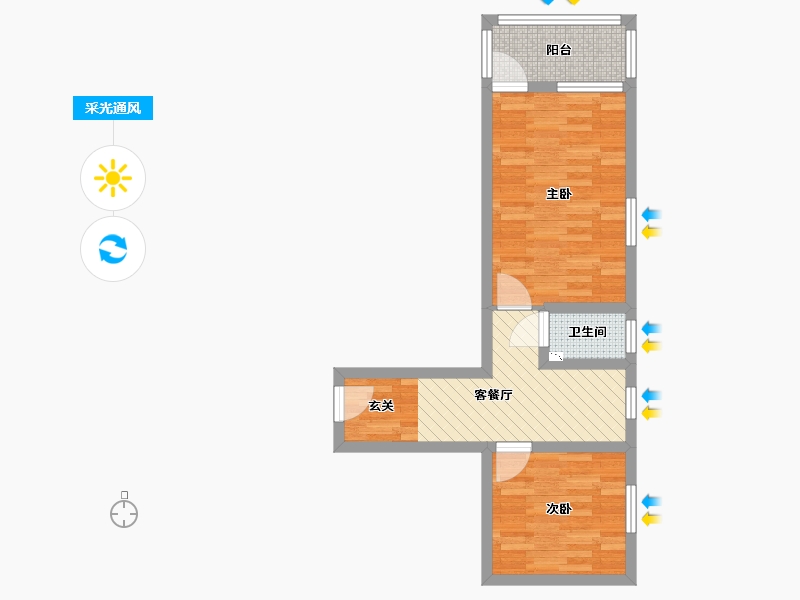 江苏省-南京市-回龙桥15号-46.38-户型库-采光通风