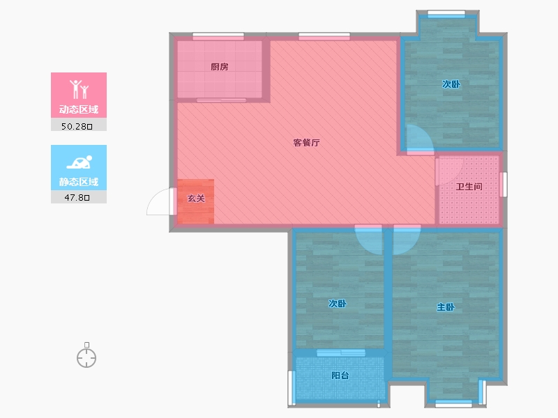 山西省-晋中市-介休市绿城华府小区-86.83-户型库-动静分区