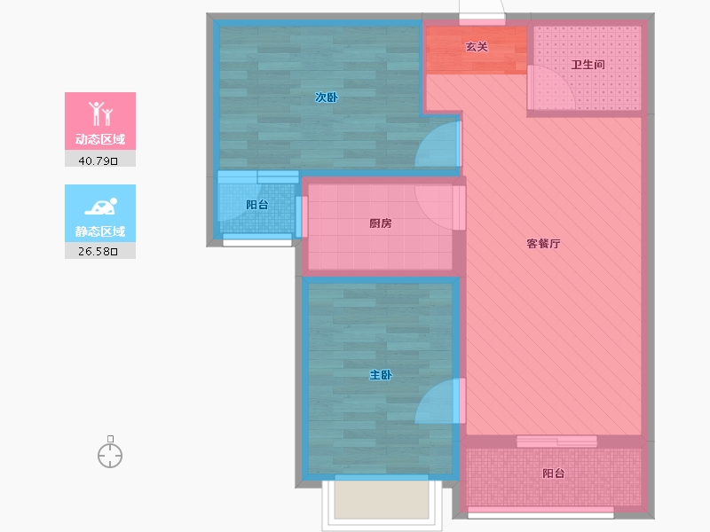 北京-北京市-岸上澜湾-58.16-户型库-动静分区