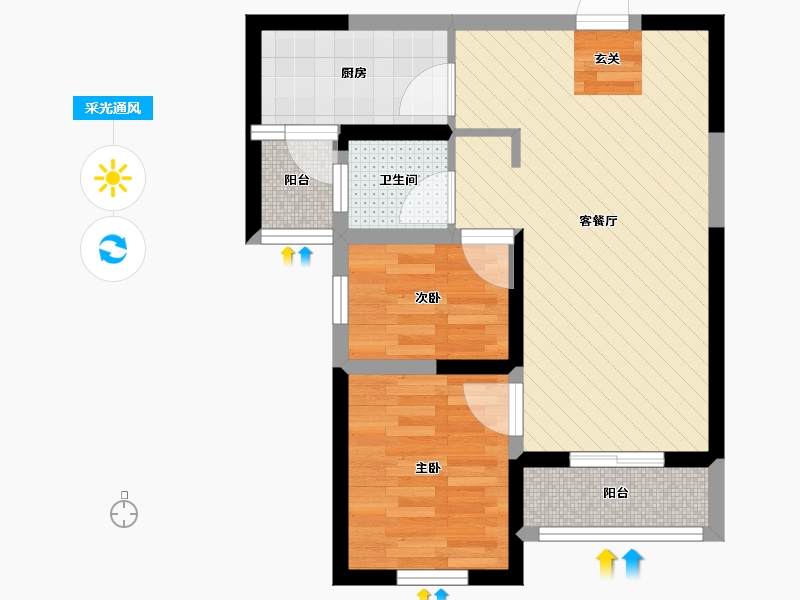 陕西省-西安市-鼎诚馥桂园-50.00-户型库-采光通风