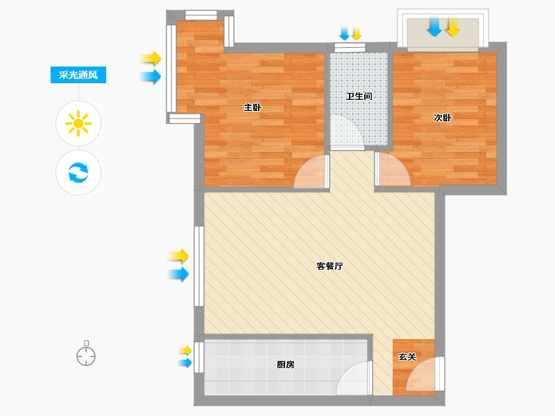 北京-北京市-安宁佳园-55.53-户型库-采光通风