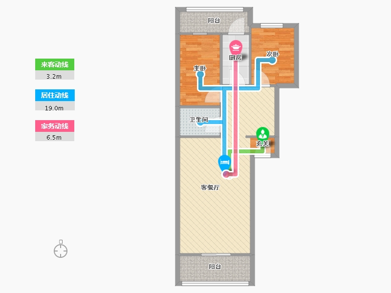 北京-北京市-幸福东区-60.25-户型库-动静线