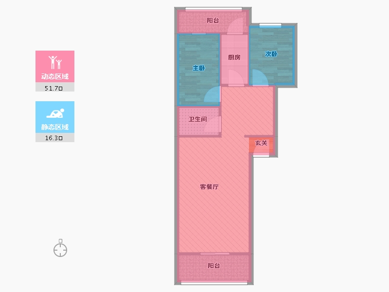 北京-北京市-幸福东区-60.25-户型库-动静分区