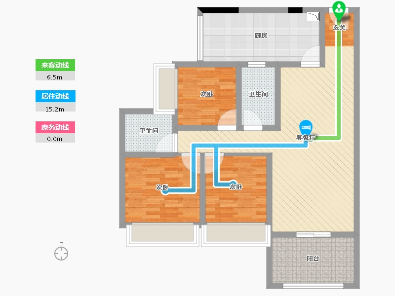 四川省-宜宾市-远达香榭丽-84.48-户型库-动静线