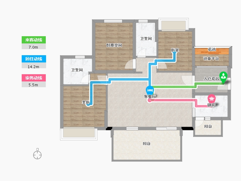 海南省-三亚市-海南富力湾-106.51-户型库-动静线