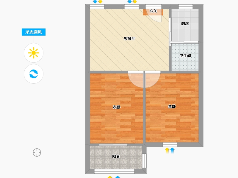 浙江省-杭州市-西溪河东-45.47-户型库-采光通风