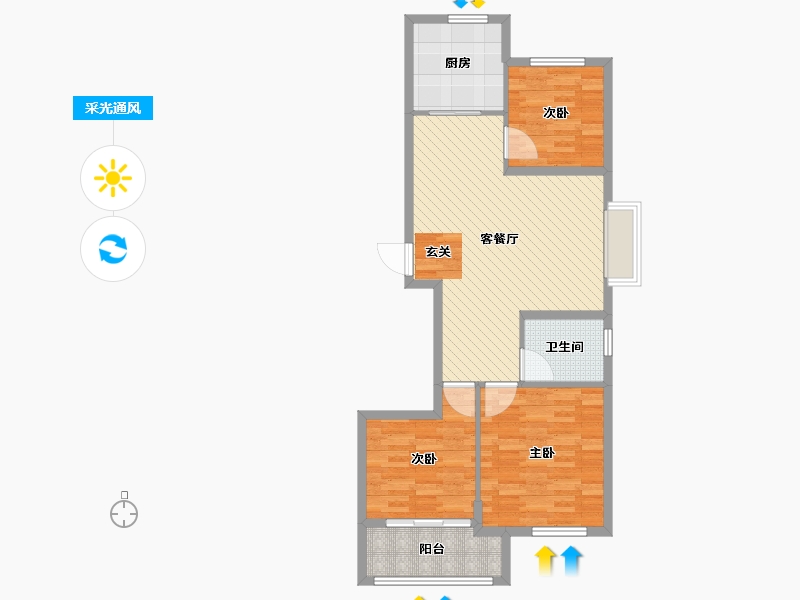 山东省-烟台市-上居和园-81.60-户型库-采光通风