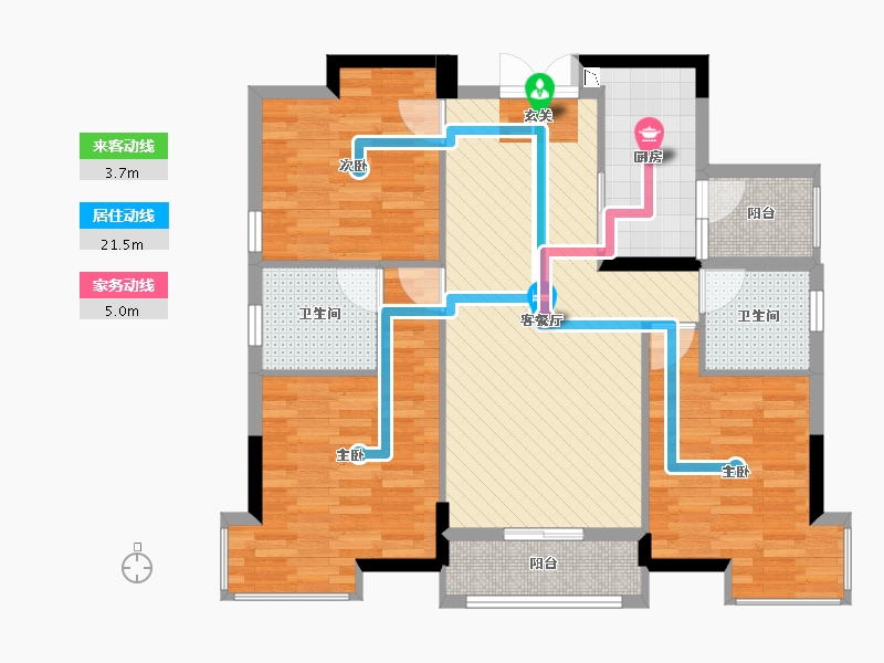 四川省-成都市-蜀镇御景湖二期-93.54-户型库-动静线