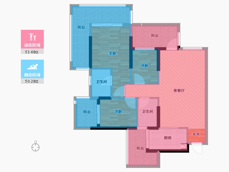 广东省-深圳市-懿花园（和黄）-89.54-户型库-动静分区