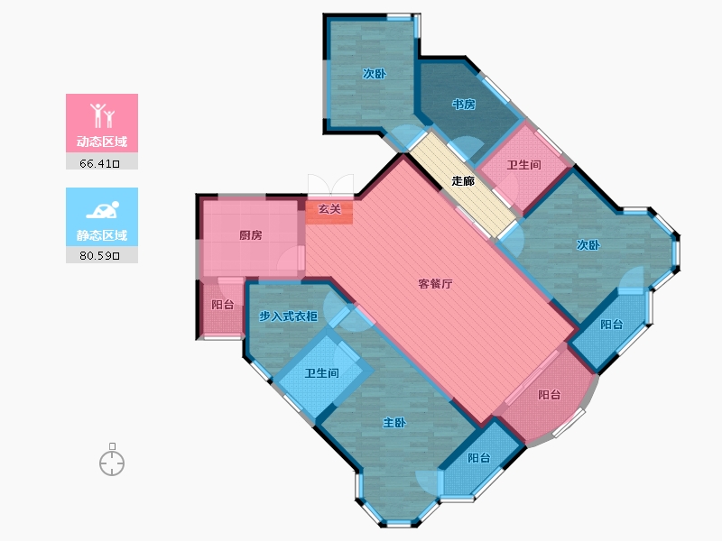 山东省-济宁市-奉源金河湾-132.10-户型库-动静分区