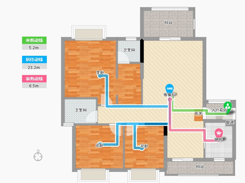 四川省-成都市-剑桥小镇-101.66-户型库-动静线