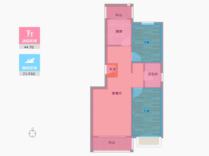 北京-北京市-怡馨家园-43号楼-58.84-户型库-动静分区