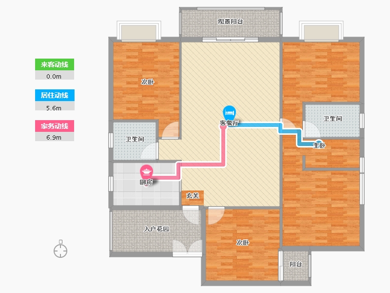 湖南省-娄底市-一品恒城-145.69-户型库-动静线