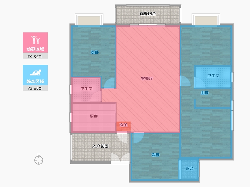 湖南省-娄底市-一品恒城-145.69-户型库-动静分区