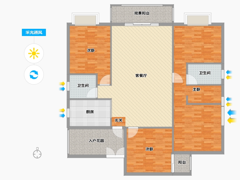 湖南省-娄底市-一品恒城-145.69-户型库-采光通风