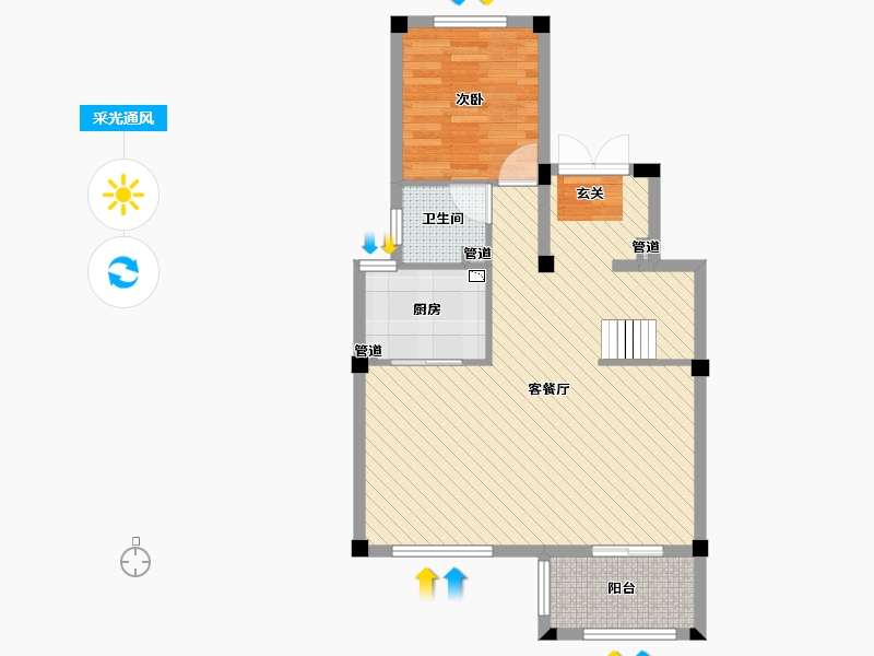 浙江省-宁波市-中梁首府-65.86-户型库-采光通风